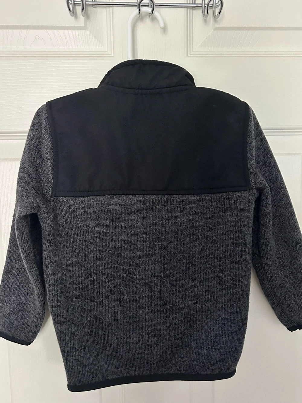 Toddler Boys, The Children's Place, Gray and Black Full-Zip Knit Fleece Jacket,